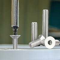 Vista 1 de SUNXULIMI Tornillos hexagonales de cabeza plana M8 x 20 mm, pernos avellanados, acero inoxidable 304, acabado brillante, totalmente roscado, unidad