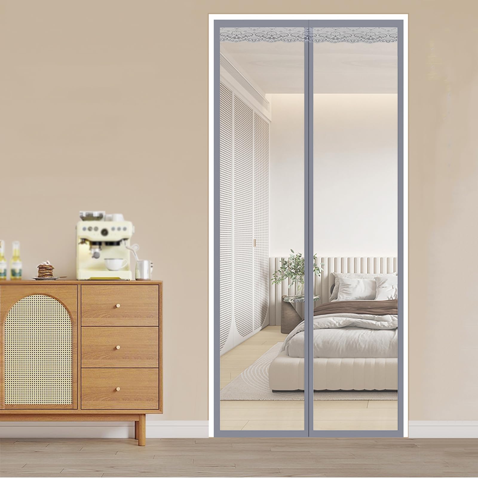 Zhuoz1t Magnetic Thermal Insulated Door Curtain,Screen Door,Winter Stop Draft Keep Cold Out Door Cover,For Bedroom,Air-Conditioned Room,Kitchen,Easy To Install,Width X Height (80Cm X 200Cm(31.5X78.7in))
