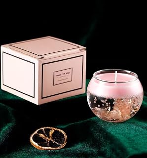Scented Soy Wax Gel Aroma Candle With Dried Flowers - Handmade Self Love Healing for Women, Happiness Travel for Meditation, Stress Relief, Mood Boosting