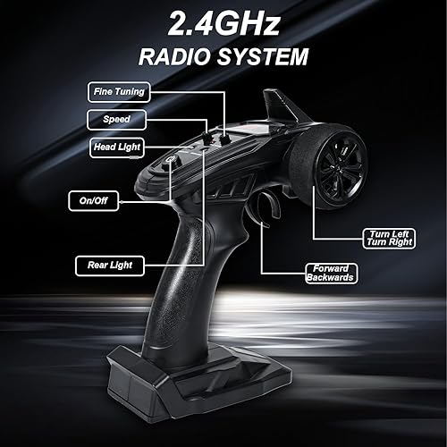 Miniatura 6 de Coche de control remoto de alta velocidad a escala 110 para adultos, 4WD todo terreno, todoterreno, impermeable, monstruo, grande, camión RC de