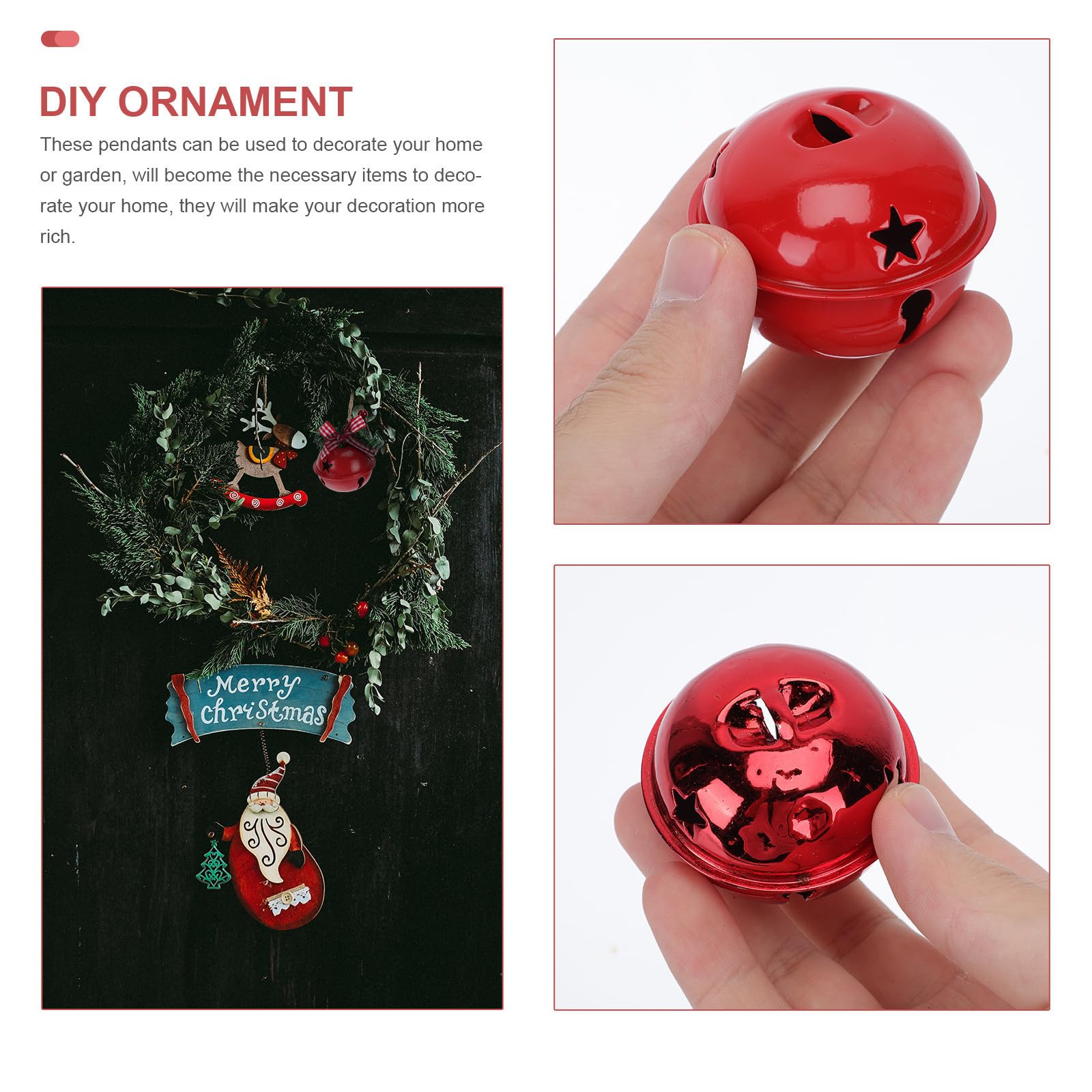 Didiseaon 100 Unidades Campanas Pequeñas DIY de 50mm para Navidad, Hierro