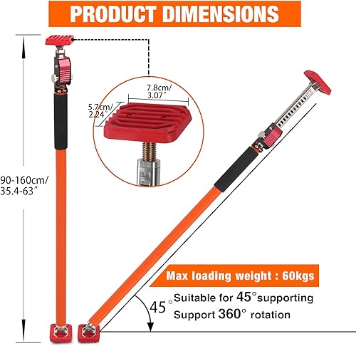 Miniatura 2 de Gatos de gabinete, poste de soporte ajustable, herramienta de tercera mano, se extiende de 35-63 pulgadas (90-160cm), capacidad de 150 libras  Todo
