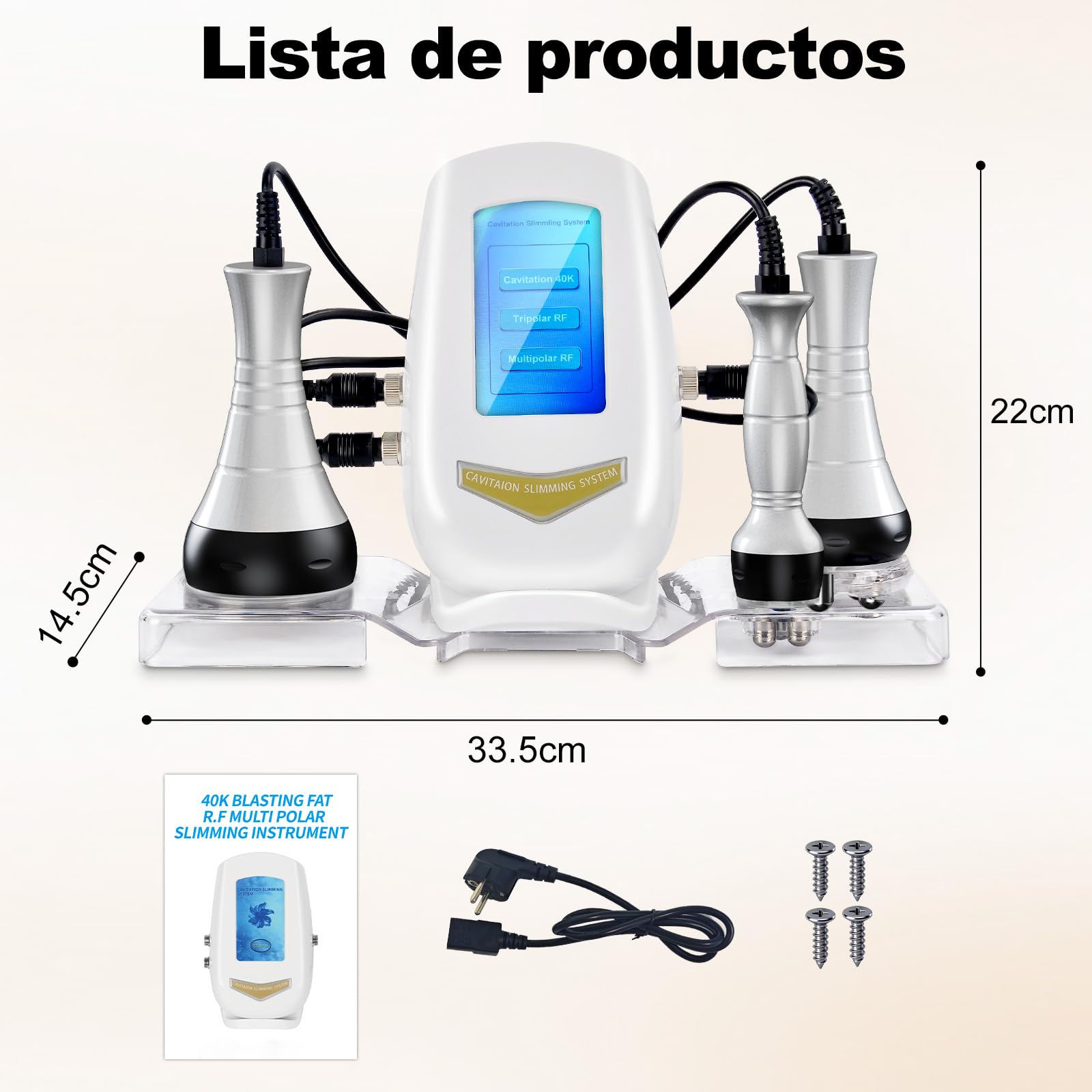 Cozion Radiofrecuencia Facial y Corporal Profesional 40K cavitacion y Radiofrecuencia Aparatos Masajeador anticelulitico Máquina de Adelgazamiento de Belleza Masajeador Celulitis (M)