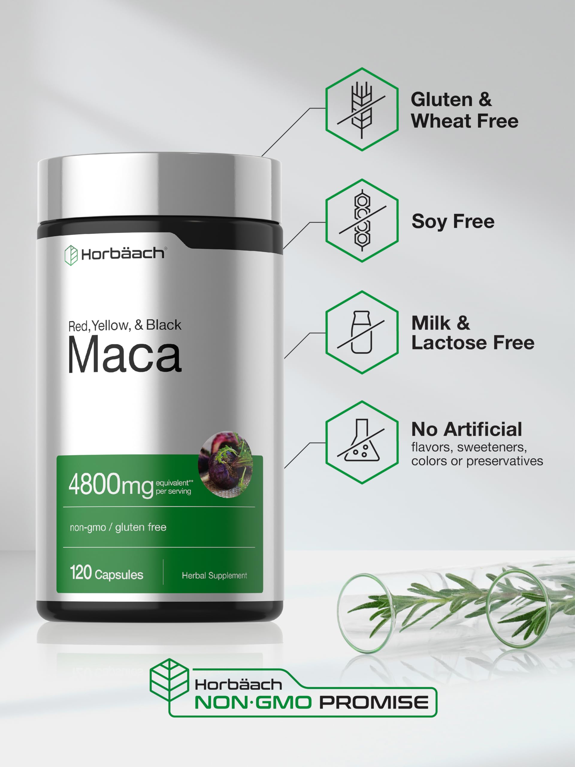 Horbäach Maca Root Capsules for Men and Women | 120 Pills — Amazon image 5