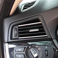Vista 3 de YIWANG Cromo tablero lateral aire acondicionado salida decoración Trim 4 unids para BMW Serie 5 F10 2011-2017 mano izquierda conductor accesorios