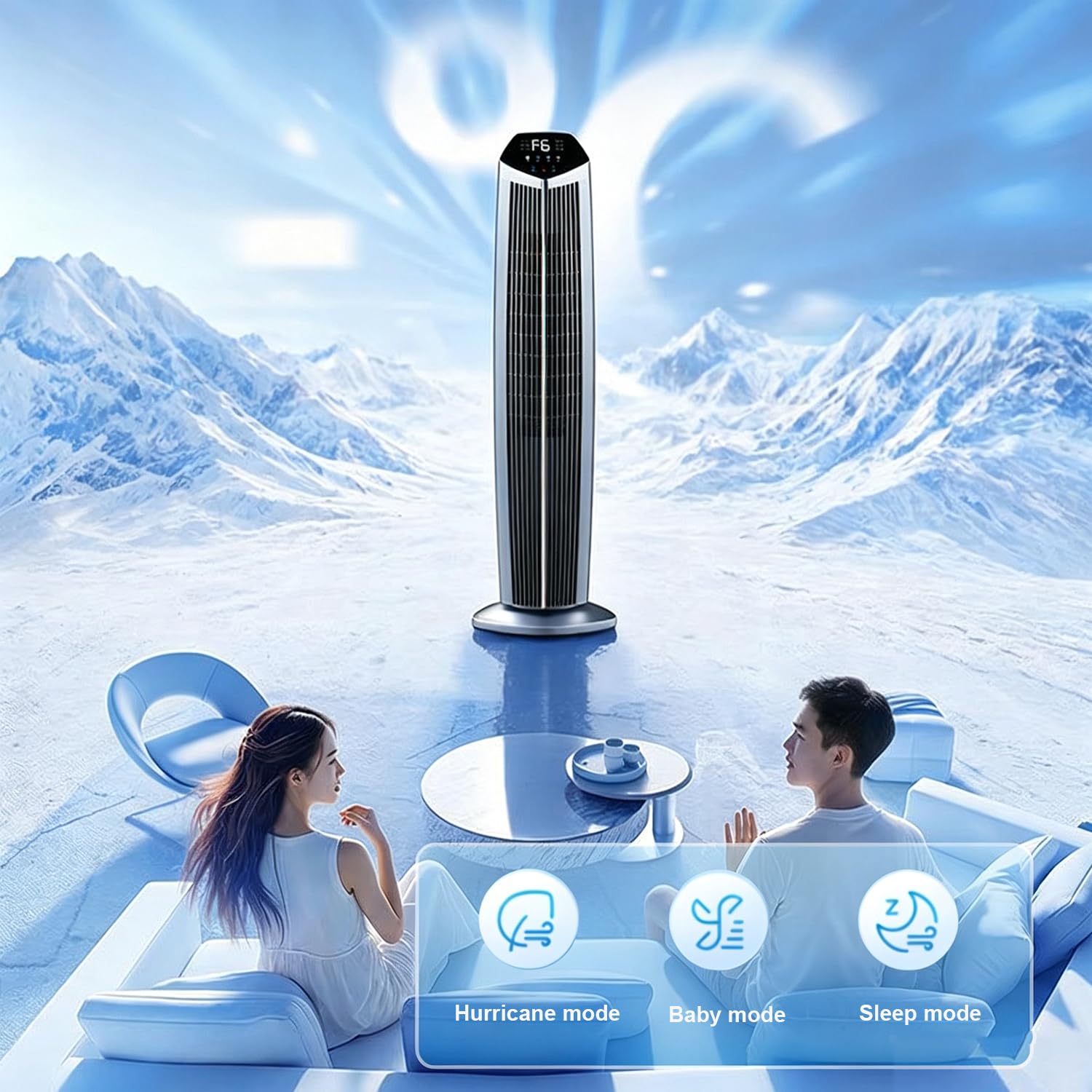 Wentylator Chłodnicy Mobilnej 3 w 1,Czarna Stojąca Chłodnica Ewaporacyjna