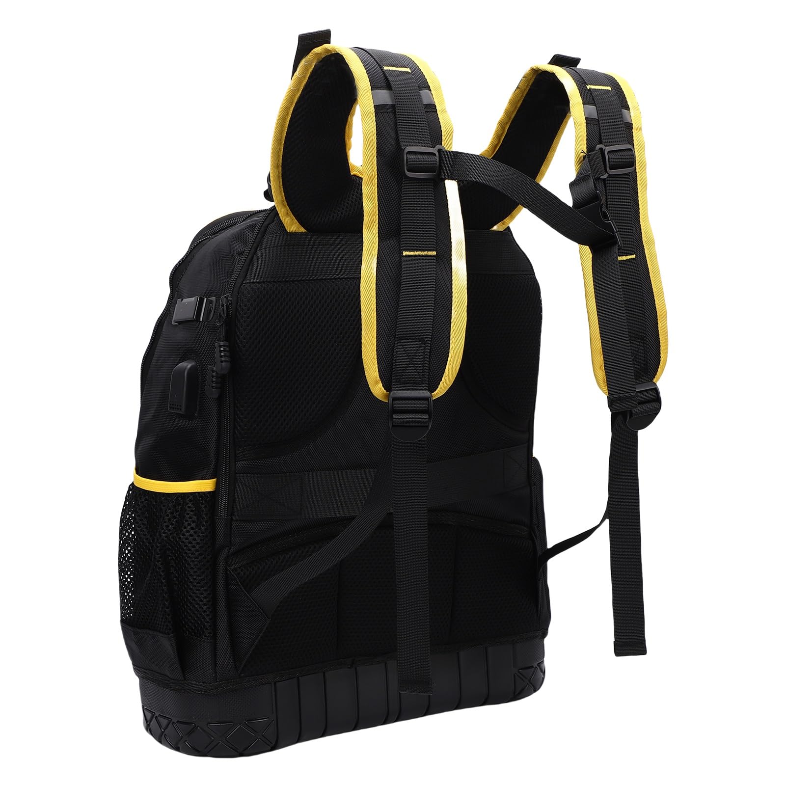 Cocoarm Zaino Portautensili in Tessuto Oxford, Fondo Rigido, con Tasche Multiple, Custodia Imbottita per Laptop, Porta USB e Custodia per Attrezzi per Elettricisti, Appaltatori, Tecnici