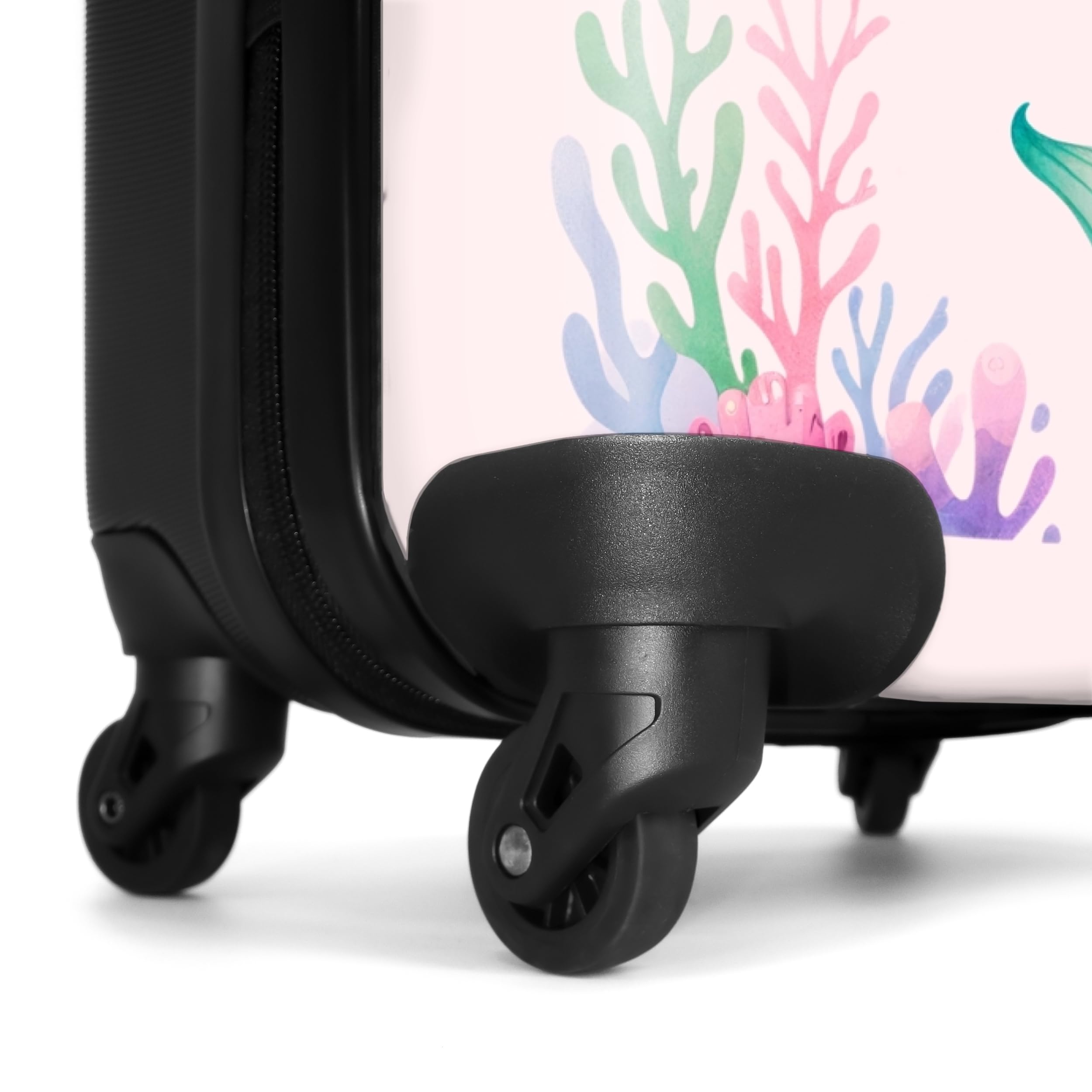 NoBoringSuitcases.com Valigia Bambini, Trolley Bambina, Valigia Per Bambini, Valigia Bambina, Trolley Bambina da Viaggio, Valigia Rosa, Valigia Personalizzabile, 55x40x20 cm (Sirena - Rosa)
