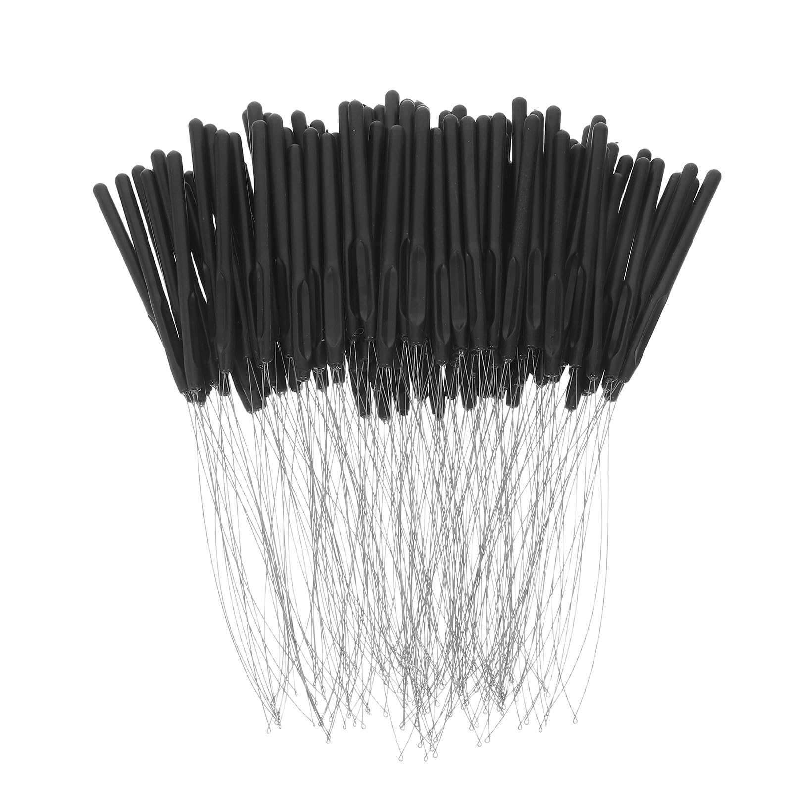 100pezzi Infila-aghi per Extension Capelli Manico in Plastica Strumento per Ago Anello Infila-perline per Capelli Accessori per Extension