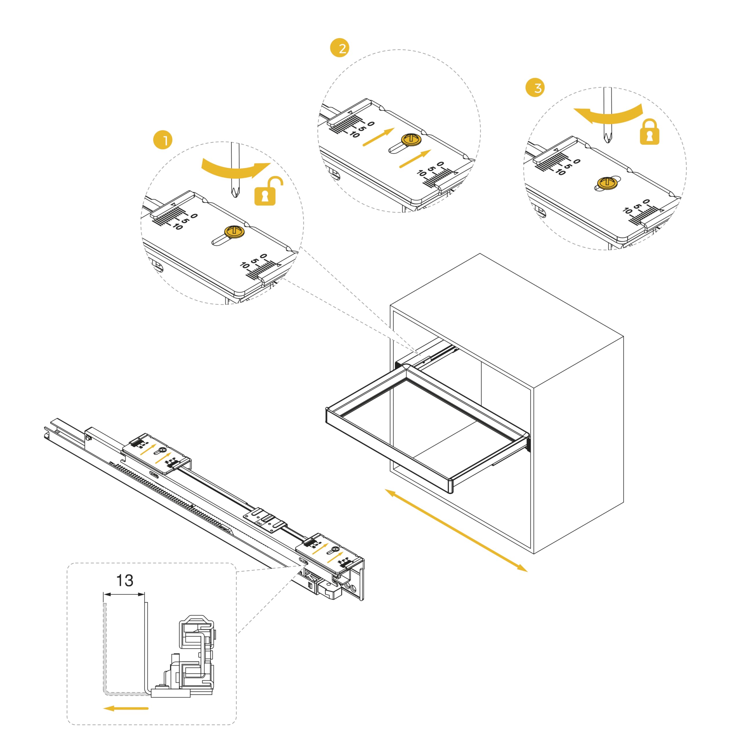 Emuca - Kit de cajón zapatero y bastidor regulable Quartz para armarios, guías de cierre suave y extracción total, Módulo 90cm, Acabado Titanio