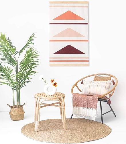 Miniatura 10 de Hofdeco Solo funda de almohada decorativa de otoño, para sofá, cama, borla a rayas naranjas, 18 x 18 pulgadas