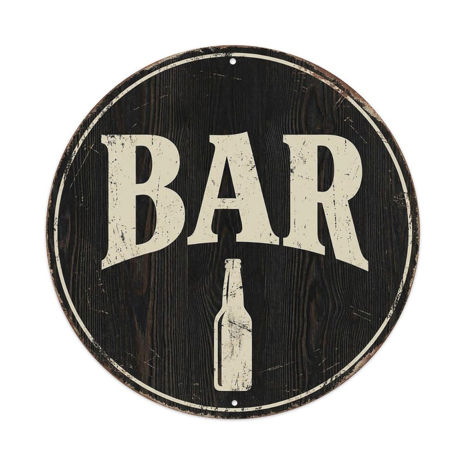 Vintage Beer BAR Ebony Black Retro for Pub Vintage Metal Tin Sign Plaque Wall Decor for Cafe, Club Bar, Office, Garden Metal Poster 8x8Inch