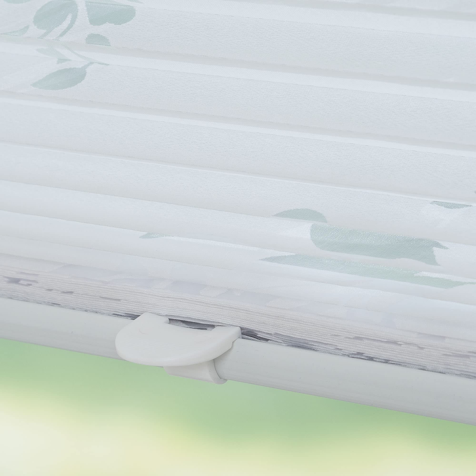 Plissee mit ausgebranntem Äste-Motiv, halbtransparent, inkl. Klemmträger, Breite: 70 cm/Länge: 130 cm, Farbe: weiß