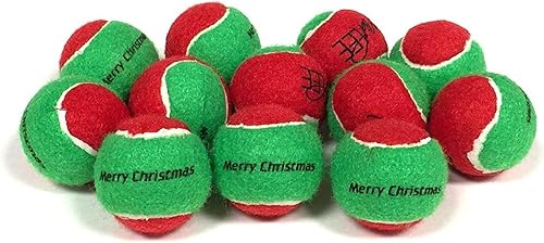 Midlee Pelotas de tenis para perros Merry Christmas (pequeño)