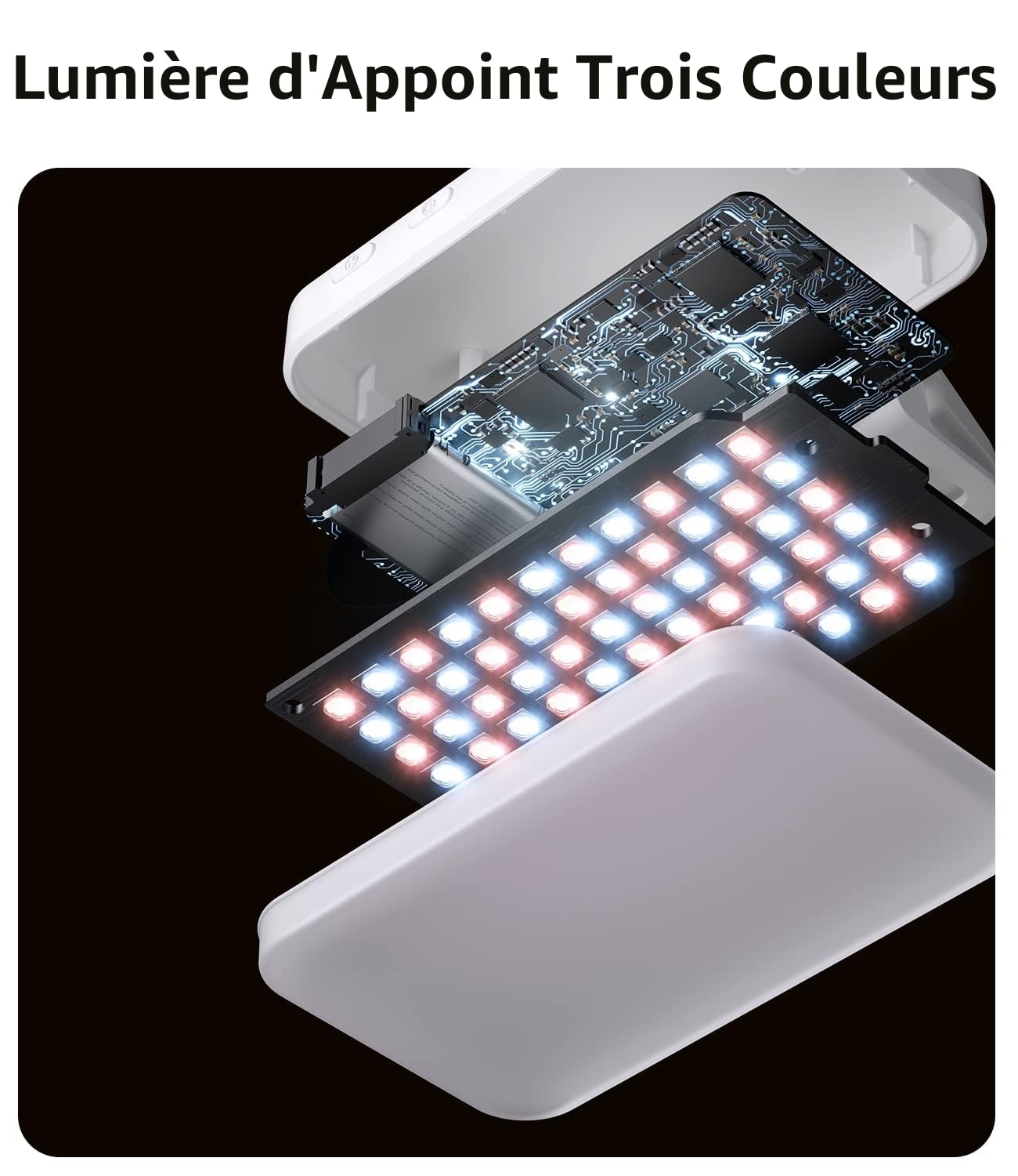 yAyusi Support de Téléphone pour Vidéo, Support de Téléphone Aérien à Bras Articulé avec Anneau Lumineux LED, Trépied de Bureau/Chevet pour Enregistrement Vidéo de Cuisine en Direct (Blanc)