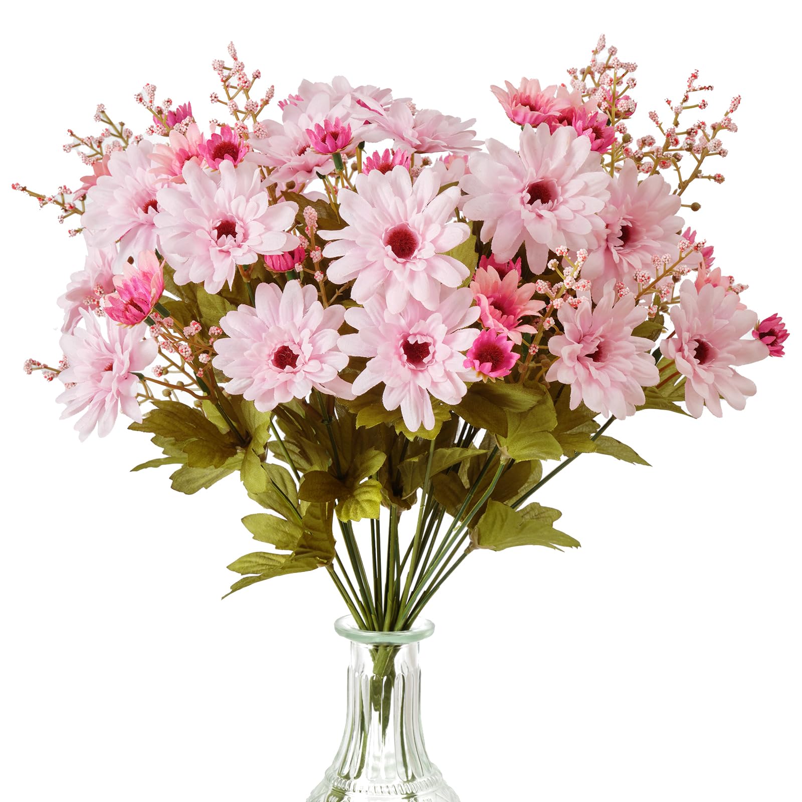 Well Known Spring Bouquet Flowers Artificial Daisy Silk Flowers with Stem Pink Artificial Flowers Bouquet Small Fake Flowers for Vase Home Decor Wedding Bouquet Faux Flower 2 PCS (Pink Daisy)