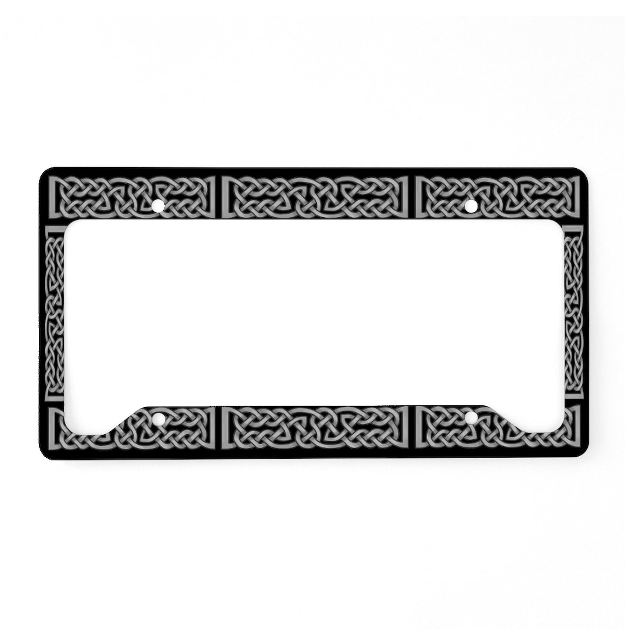 CafePress Celtic Knot Gray License Plate Holder Aluminum License Plate Frame, License Tag Holder