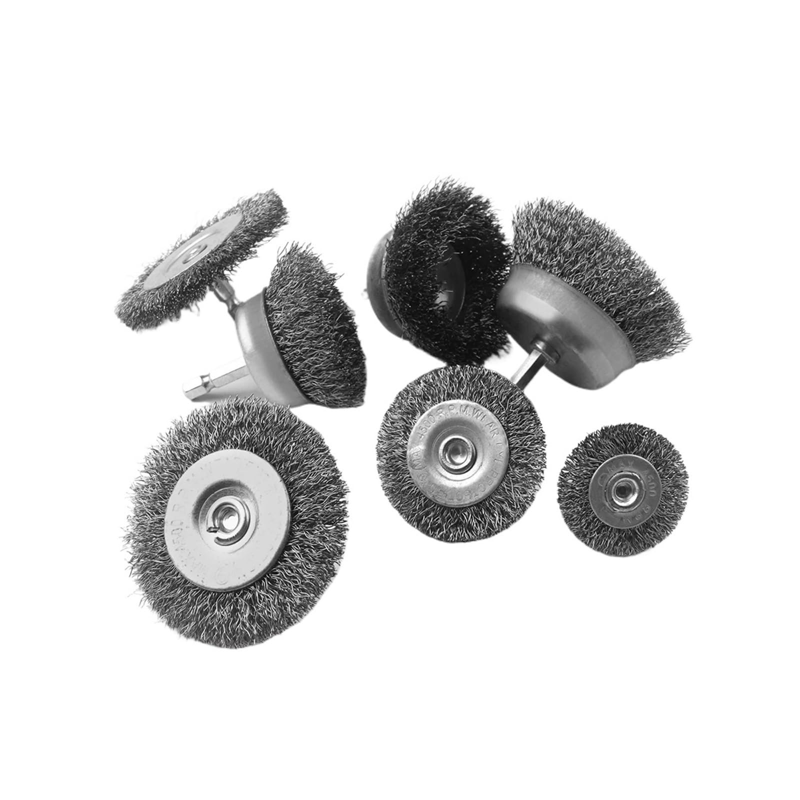 Stainless steel brush, wire brush， 7 szt. Szczotka druciana stalowa Tarcza polerska Szczotka do akcesoriów narzędzi obrotowych Narzędzie do polerowania metalu
