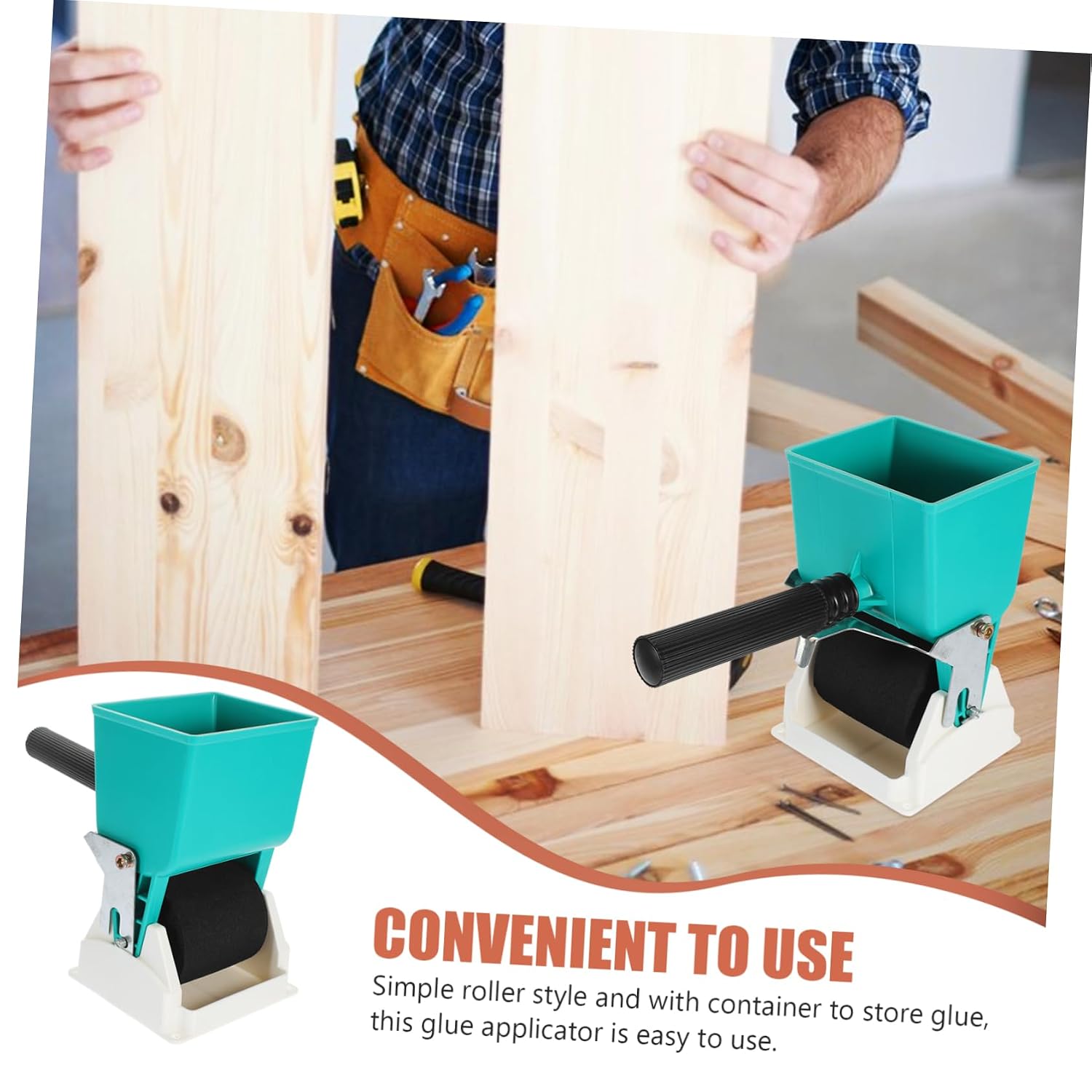 1set Adjustable Glue Roller Applicator Portable Coated Glue Dispenser for Woodworking Projects and Carton Factory Use Ergonomic Handheld Design for Easy Coating