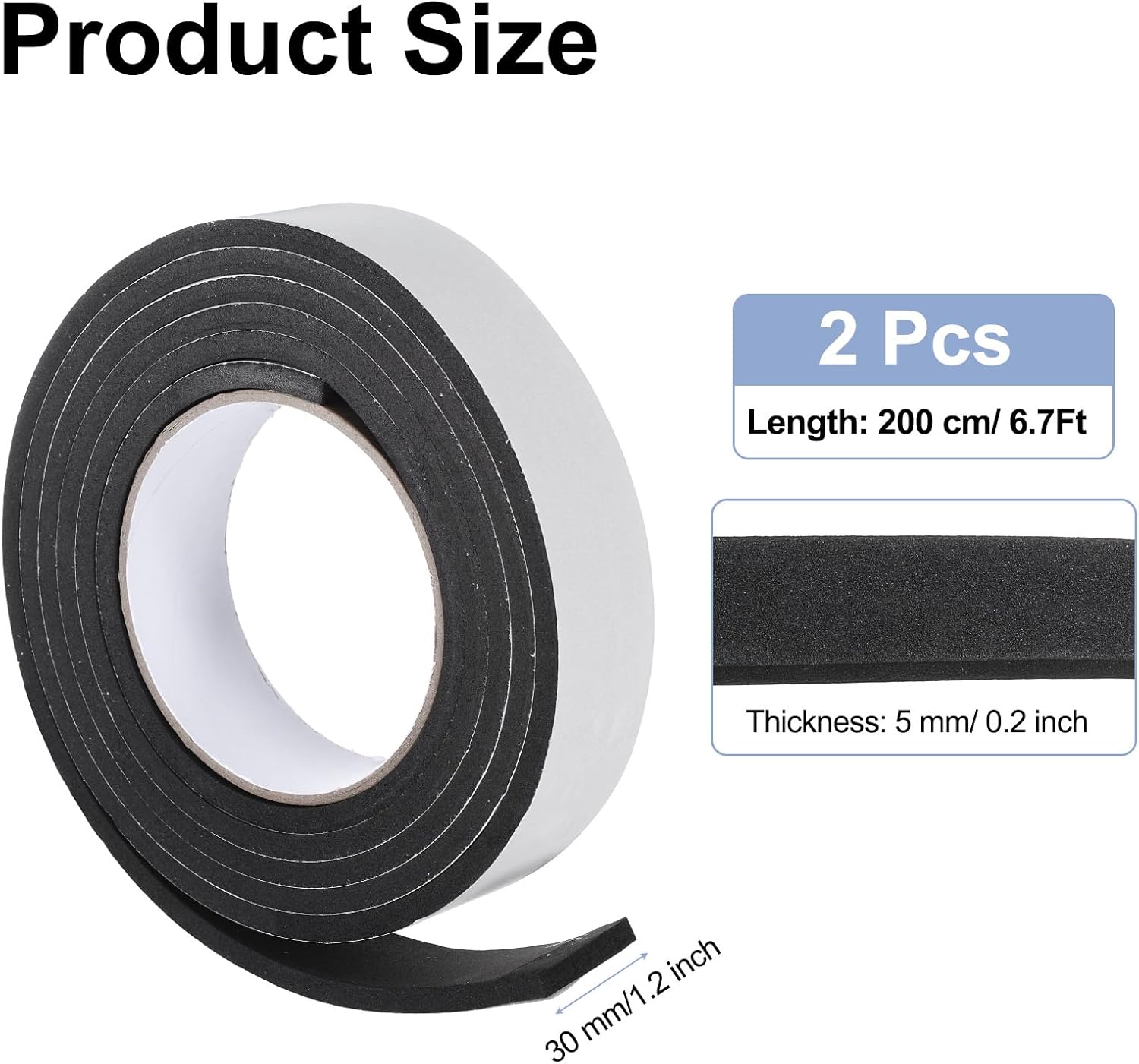 uxcell 2 Rolls Felt Strips with Adhesive Backing 1.2" x 6.6Ft Non-Slip Felt Furniture Pads Cuttable Tape Roll for Protecting Hardwood Floors Chair Wall Protector and DIY Adhesive