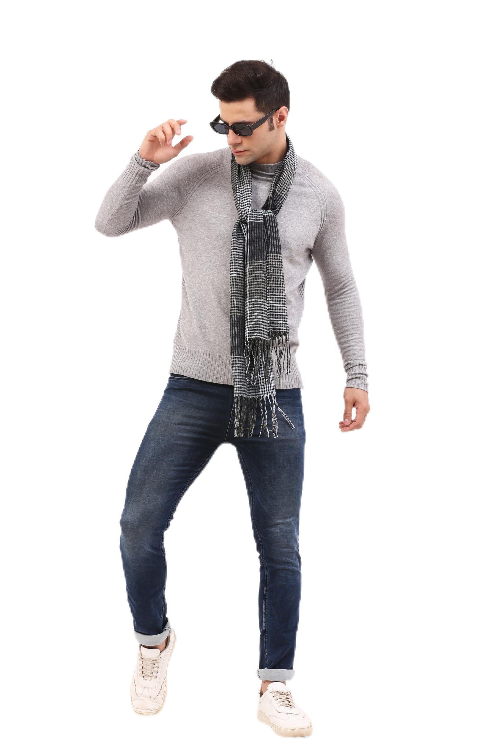 cazzano Men Muffler Grey Checkered Casual For Better Looking Men Pack of 1-picture-29