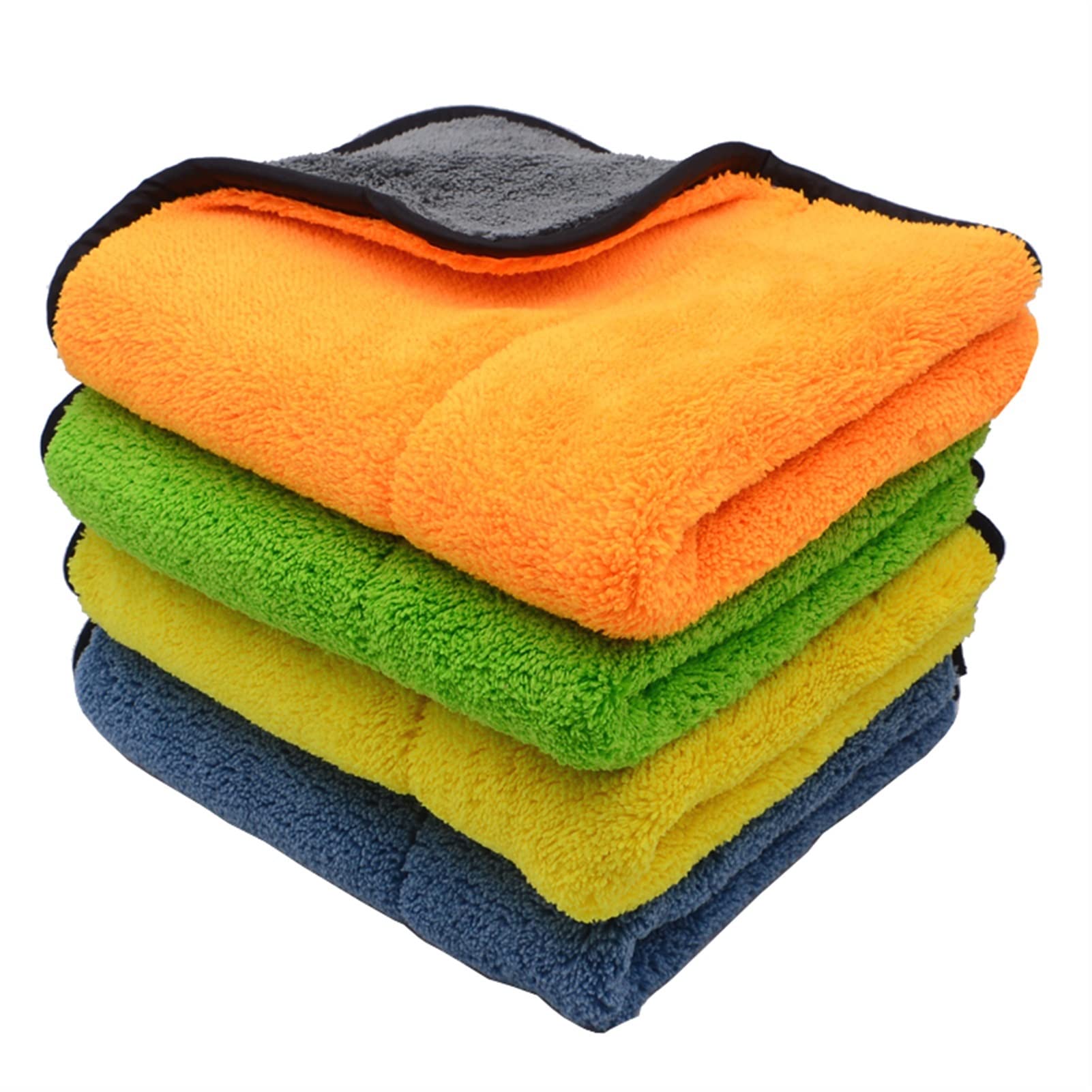 4 PZ 800GSM 45x38 cm Asciugamani in Microfibra Super Spessa Peluche Panni per La Pulizia Auto Auto in Microfibra Cera di Lavaggio Lucidatura Detailing Asciugatura di qualità