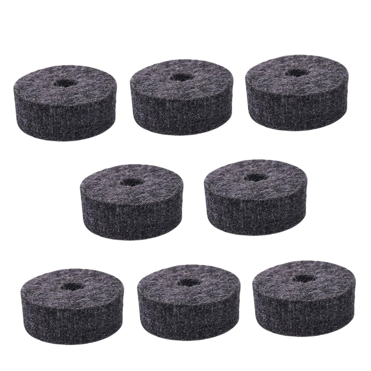 Mikinona 8-piece Bass Kick Drum Mute Pads Drum Cymbal Felt Pad Felt Washers for Instrument