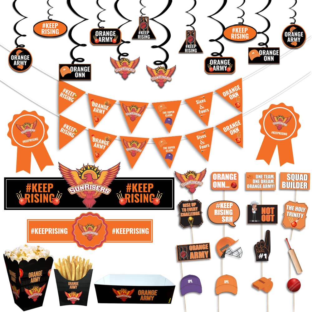 Festiko® Ipl Team SH Combo Pack (Set of 101 Pcs), Ipl Theme All-in-one Combo Decorations, Cricket Party Props, Ipl party supplies, Ipl Theme Decorations