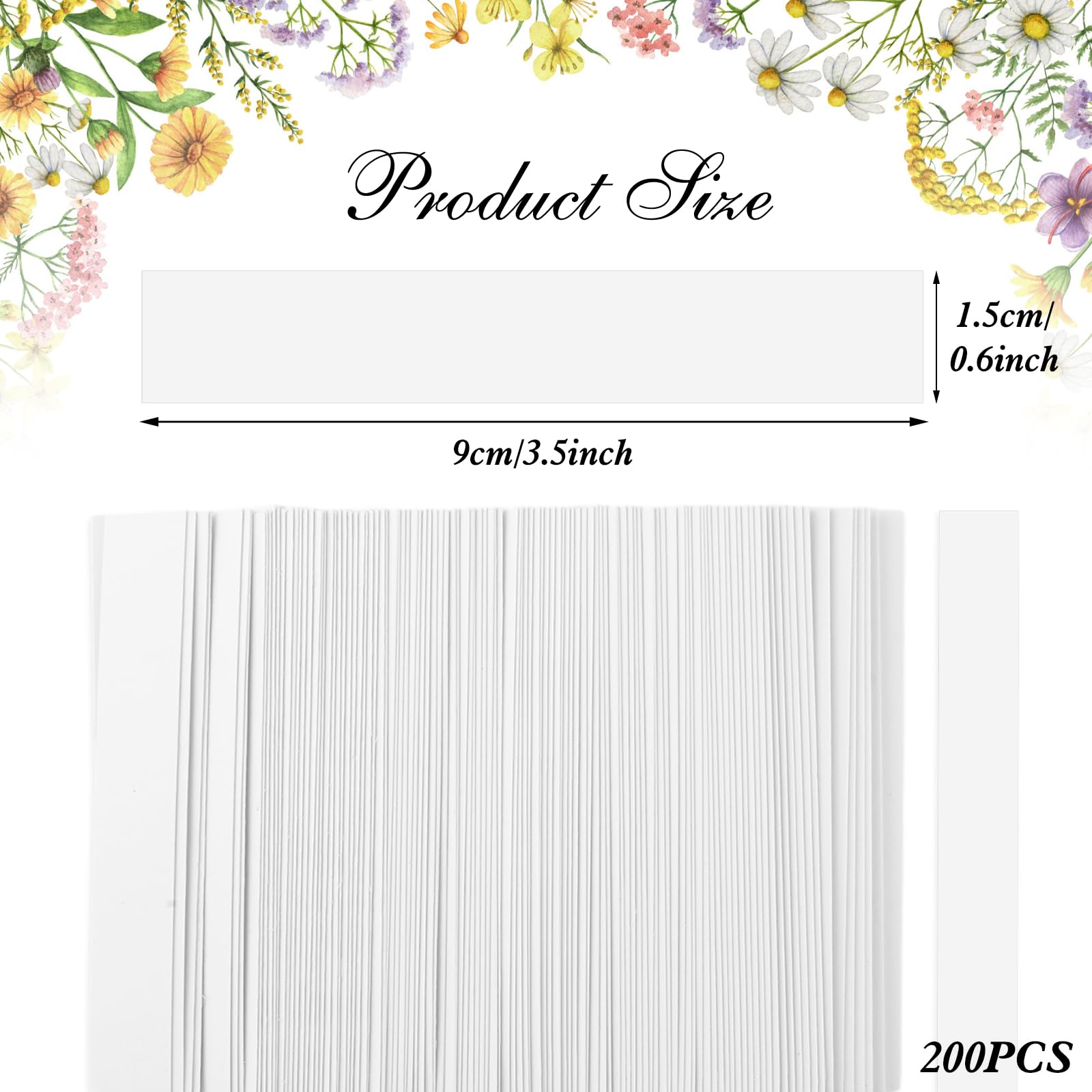 Prasacco 200 tiras reactivas de perfume, tiras de prueba de perfume, probador de aromaterapia, papel blanco rectangular de prueba de perfume para mujeres y hombres, prueba de aceites esenciales,
