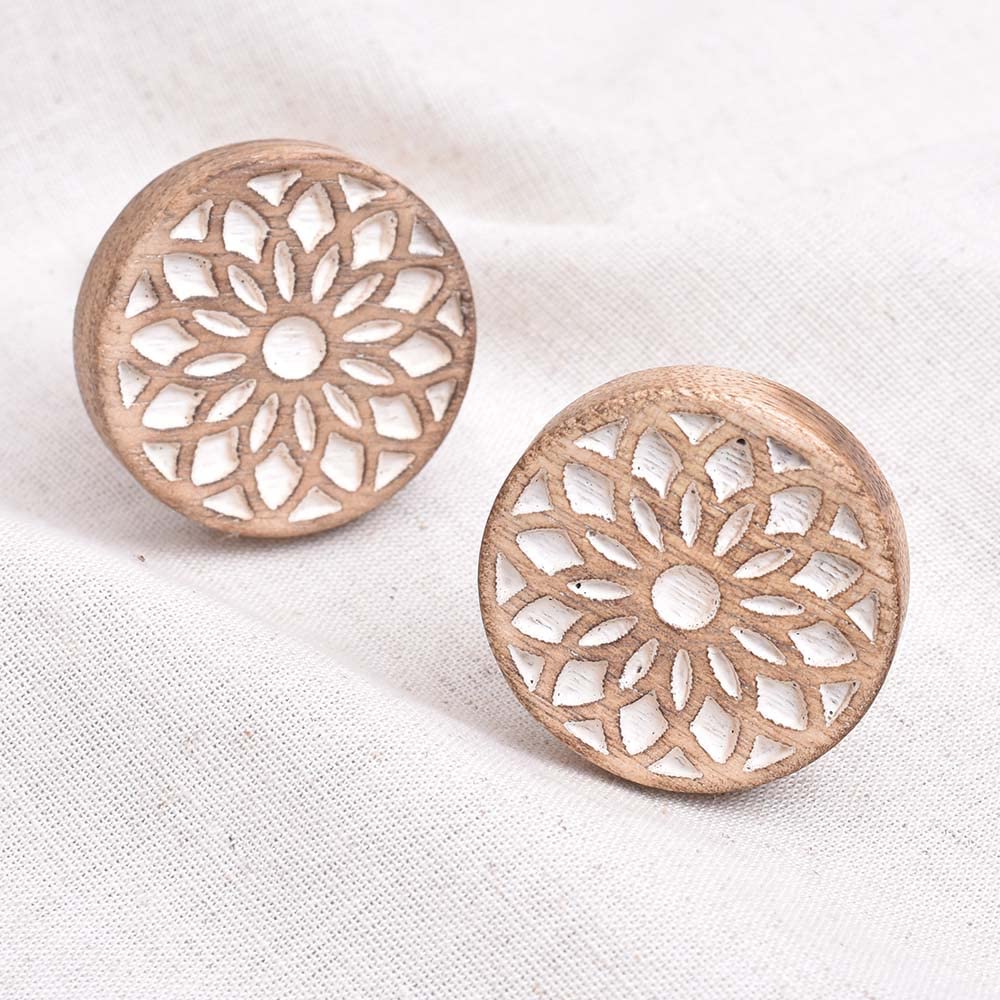 IndianShelf 2 Pack Brown White Drawer Knobs Decorative Dresser Knobs Wooden Cabinet Knobs Boho Drawer Pulls Unique Wood Kitchen Handles Modern Door Hardware (B0BR7L89T5) Amazon Price History, Amazon Price Tracker