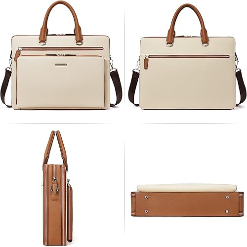 Miniatura 6 de BOSTANTEN Maletines para hombres de cuero portátil 15.6 pulgadas ordenador mensajero hombro delgado Buisness viaje trabajo caso