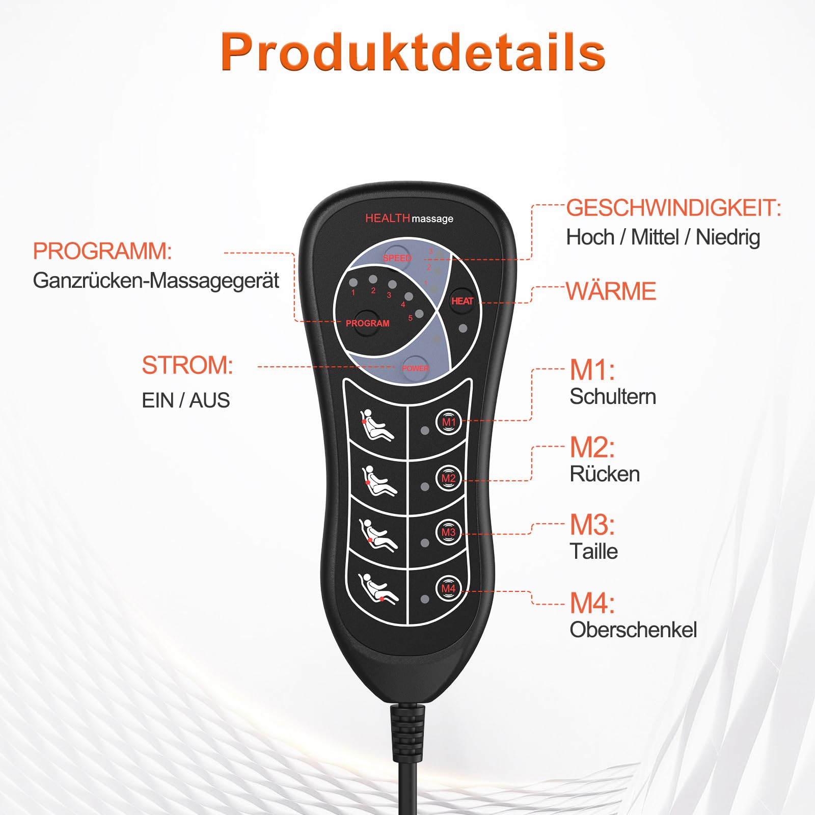 Massagesitzauflage mit Wärme,10 Vibrationsmotoren Massageauflage mit Vibration für Rücken und Nacken,Sitzkissen zur Entspannung,Rückenmassagegerät Hause Büro,Geschenke für Männer/Frauen/Mama