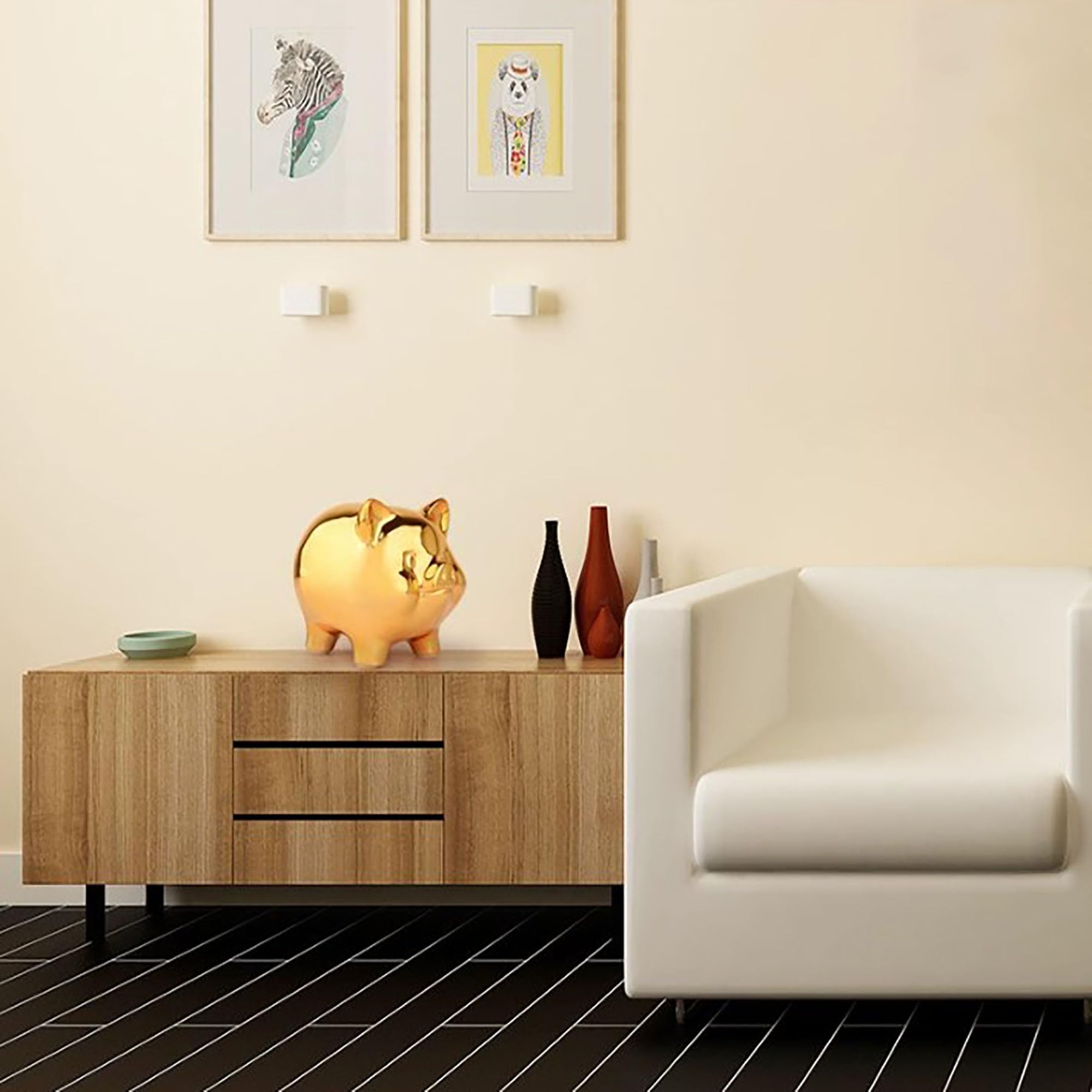 Salvadanaio a Forma di Maialino, Ceramiche Riutilizzabili per Vacanze, Digitale, Piggybank per Banconote, Decorare, Regalo per Bambini a Natale e Compleanni