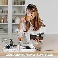 Vista 2 de BBK Bandeja de Tocador de Baño 11.8 pulgadas - Paquete de 2 (Grande) Bandeja de Baño de Silicona para Mostrador, Bandeja para Perfume Llaves