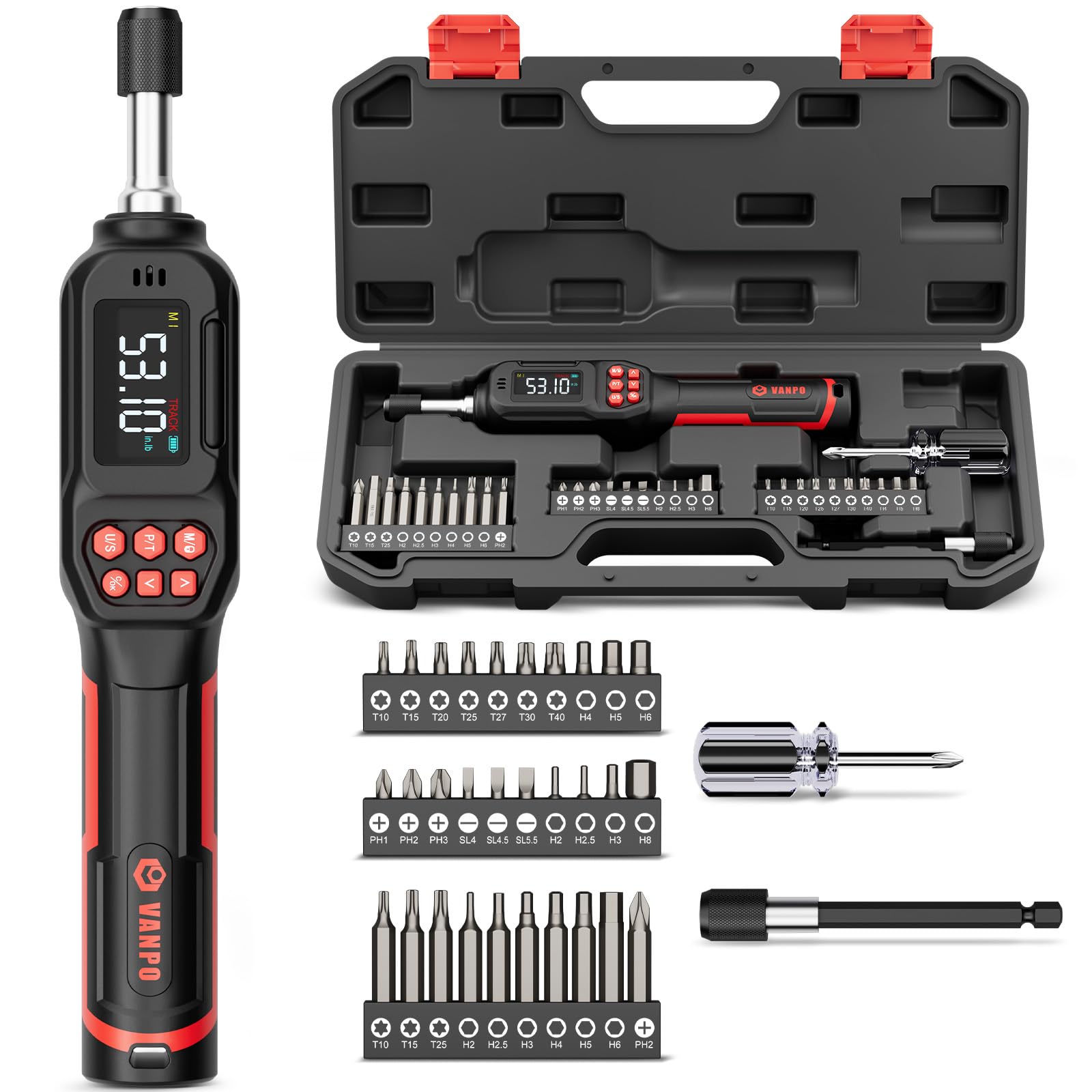 VANPO Digital Torque Screwdriver 0.3-6 Nm, for Bicycle and PC