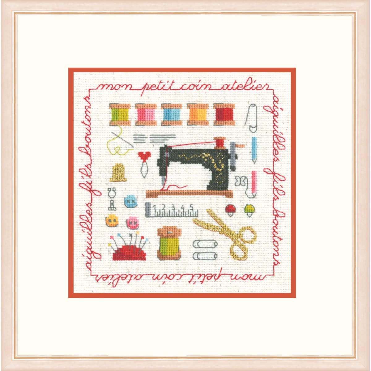 Le Bonheur des Dames counted cross stitch kit ""Couture Collection"", 12,5x12,5cm,