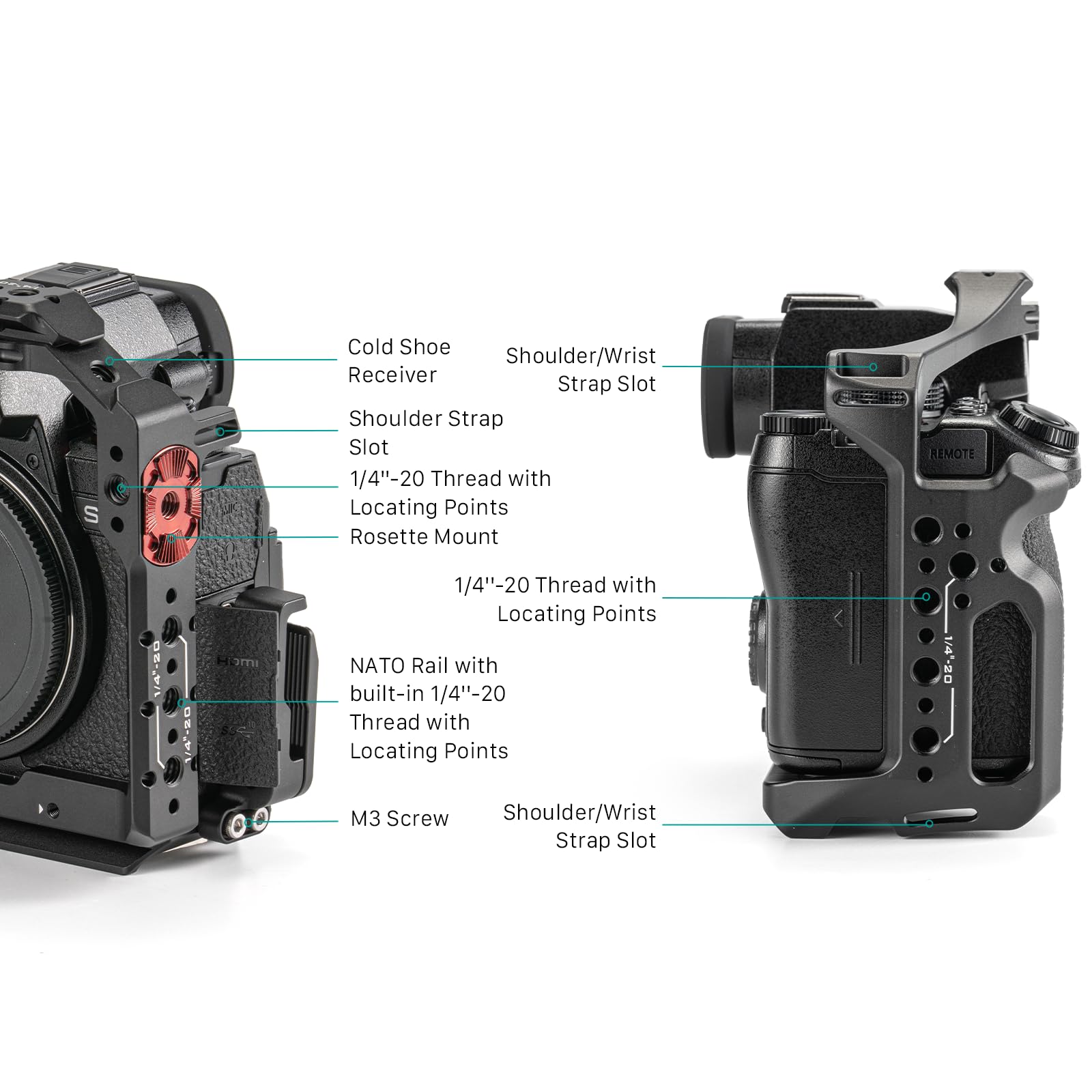 Tilta Jaula de cámara completa para Lumix S5 II/S5 IIX/G9 II con abrazadera de cable HDMI USB-C - Negro TA-T50-FCC-B