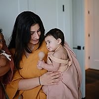 Vista 3 de mushie Manta de bebé extra suave Manta de recepción acanalada de algodón y elastano, manta de envolver y cochecito 35 x 35 pulgadas (rubor)