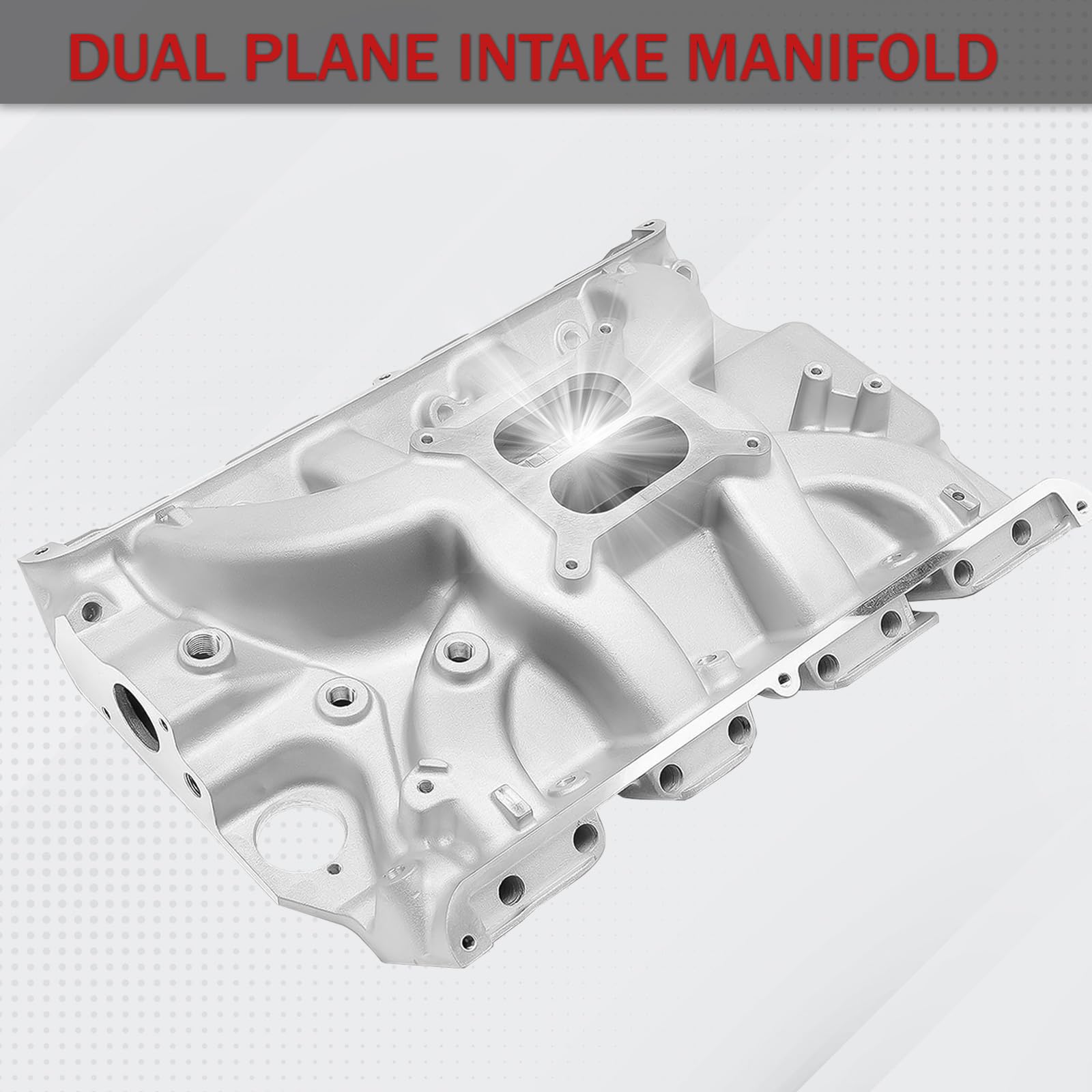Collettore di aspirazione a doppio piano in alluminio per motore con guarnizioni, compatibile con Ford 332 5.4L, 352 5.8L, 360 5.9L, 390 6.4L, 406 6.6L, 410 6.7L, 427 7.0L, 428 7.0L