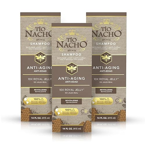 Tio Nacho Champú antienvejecimiento con jalea real, champú para cabello envejecido para mujeres y hombres, fórmula fortalecedora para ayudar a