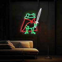 Vista 7 de Frog Neon Sign Cute Neon Signs for Wall Decor Green Red Neon LED Sign for Man Cave Room Home Party Birthday Bar Signs - USB Powered