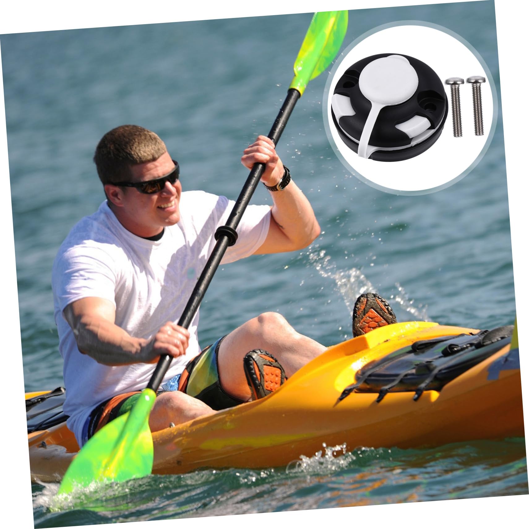 Base de Montaje Redonda para Kayak, Accesorio para Soporte de Caña de Pescar, Material Resistente Tornillos, Compacto y Portátil, Adecuado para Pesca en Bote y Canoa