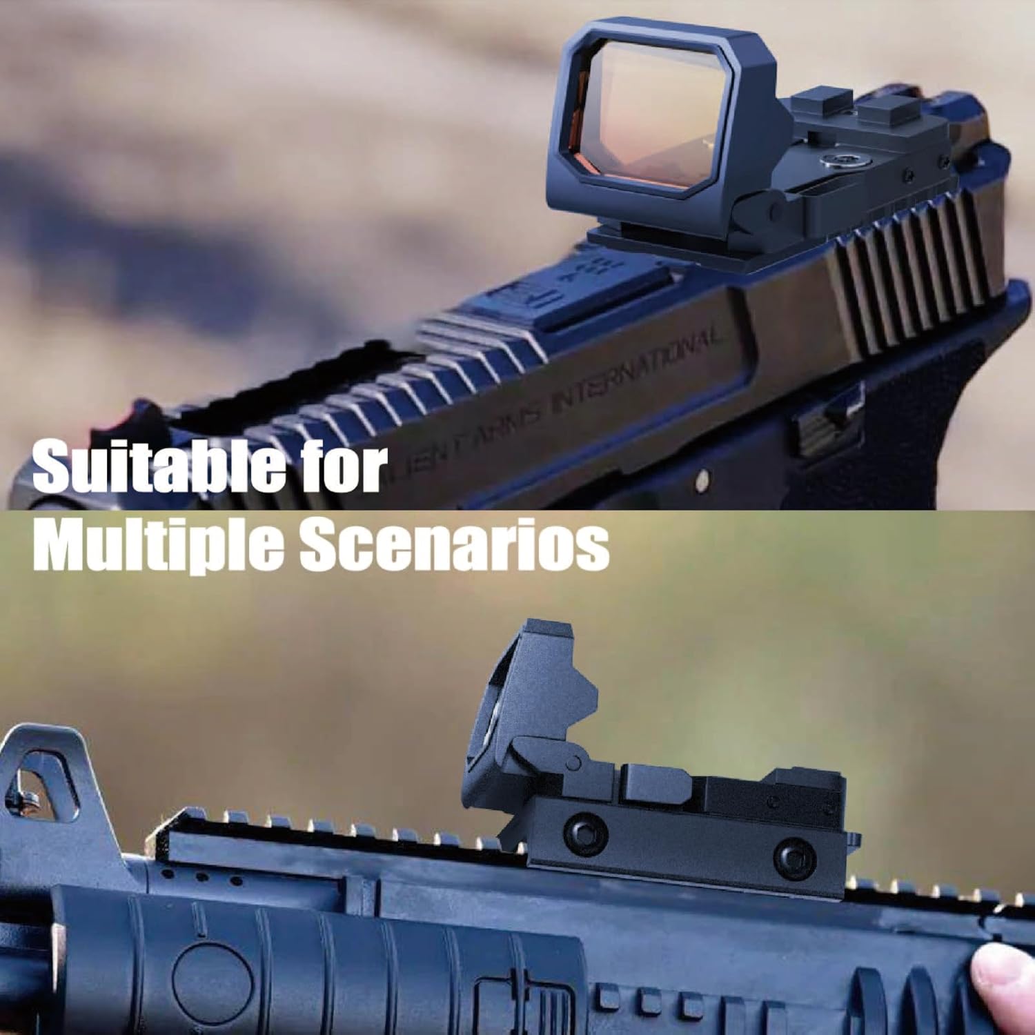 Flip Up Red Dot Sight Compact RMR Reflex Sight for 20mm Picatinny Rail, RMR Mounts and Rifle Pistol Handgun for Outdoor Hunting