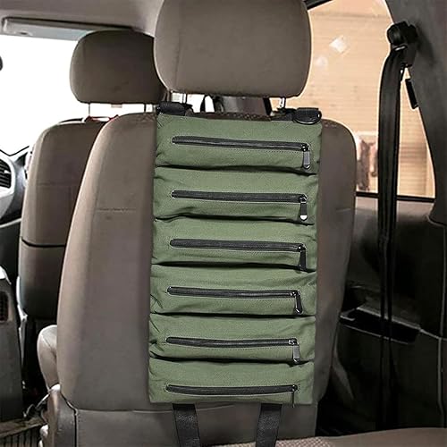 Miniatura 2 de Bolsa de herramientas de lona, organizador de herramientas, 6 bolsillos con cremallera, bolsa enrollable de mano con herramientas de gran capacidad,