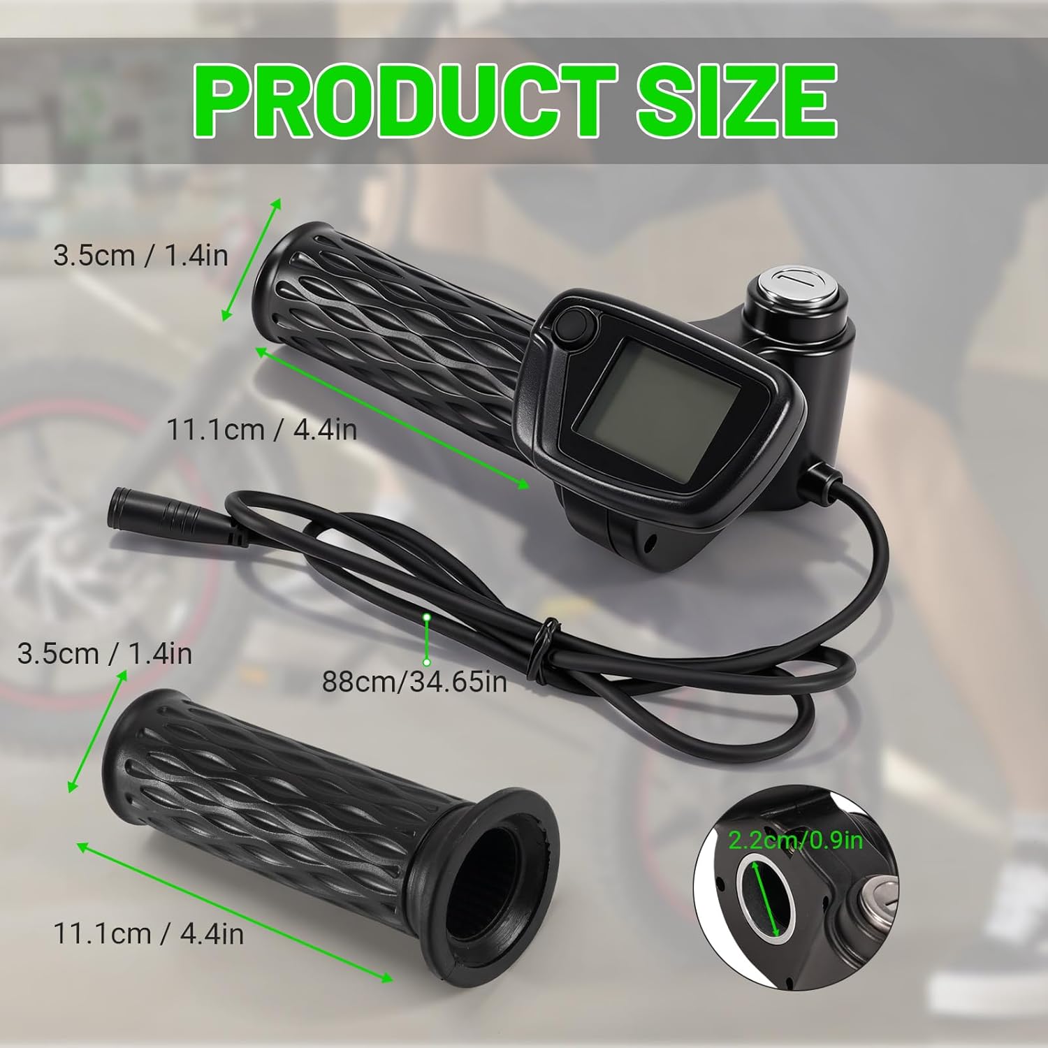 LEAPTREND Throttle Grip 48V Fit for Tuttio Tutti Soleil 01 Electric Dirt Bike Without M Button, Digital Gauge Cluster Assembly with Dashboard LCD Display/Speedometer/2 Keys/Real-Time Monitoring, 7-Pin