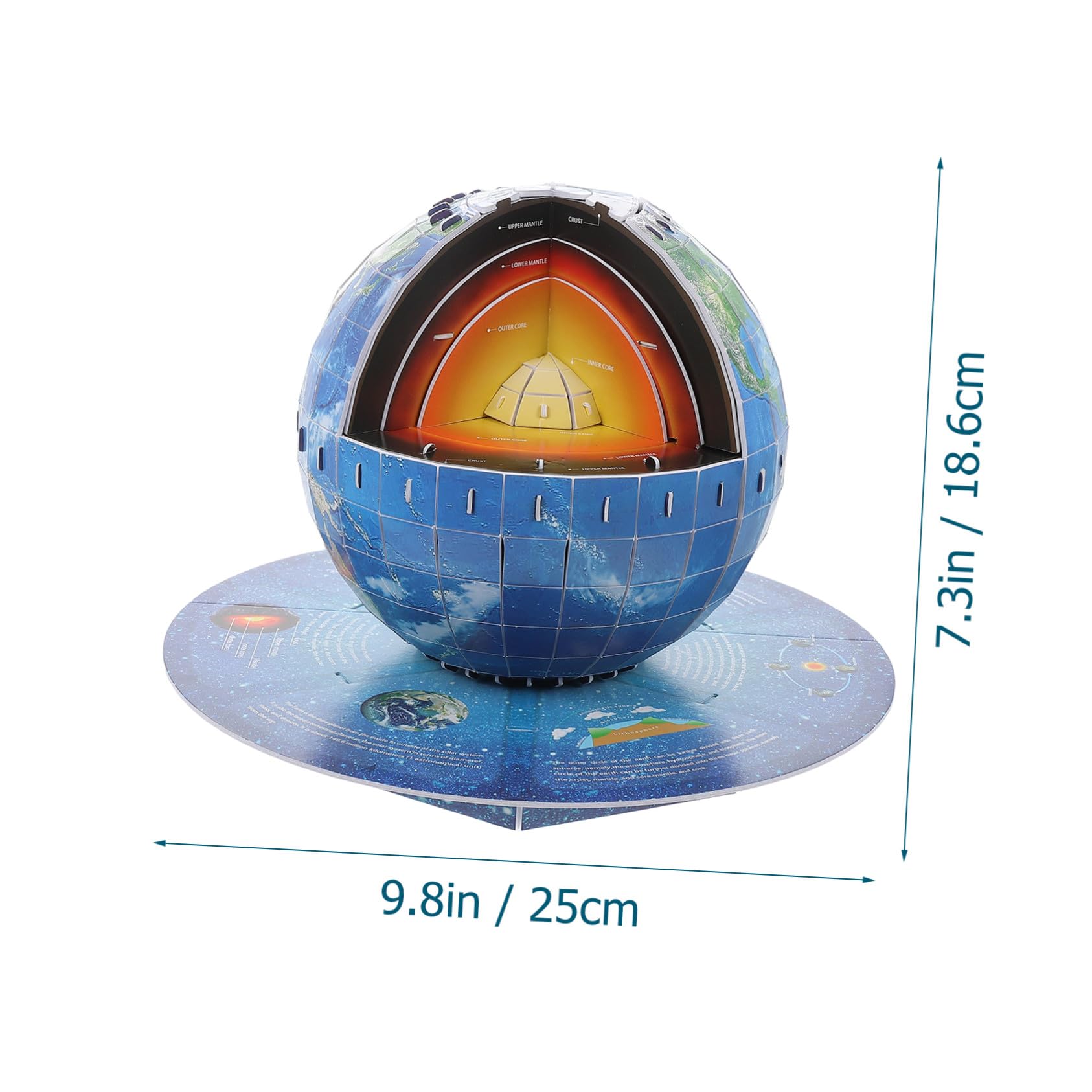 BESPORTBLE Puzzle 3d Struttura Terrestre per Ragazzo Ragazza 8-12 Anni, Gioco Educativo Fai da Te, Stimola Creatività e Coordinazione Occhio-mano, Set per Apprendimento Scientifico e Divertimento