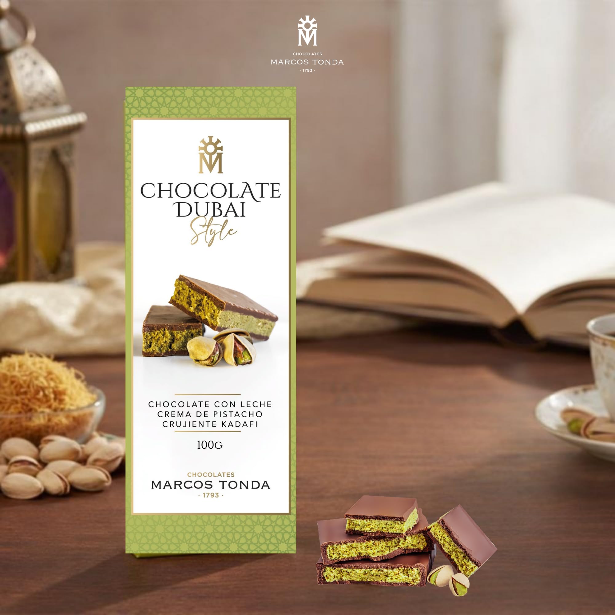 Pack 5 unidades Chocolate Dubai con Crema De Pistacho En Su Interior | Dubai Chocolate 100 Gramos X 5 | Chocolates Para Regalar