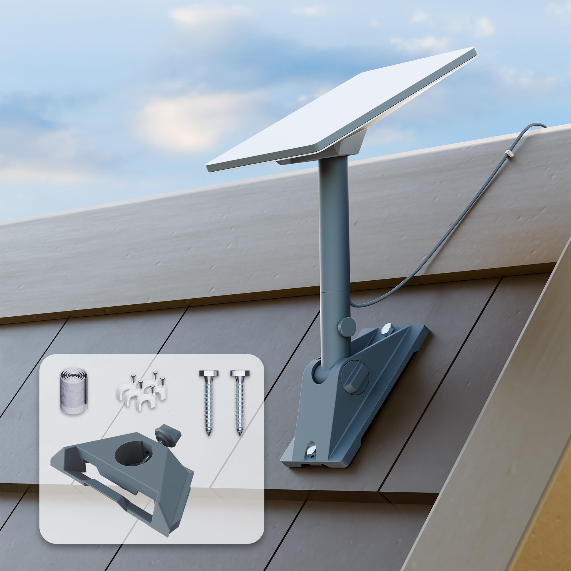Joinfworld Starlink Mini Supporto,Supporto Antenna Starlink | Supporto Starlink Mini per Balcone, Supporto Starlink Mini per Tetto, Angolo di Inclinazione Regolabile di 90°