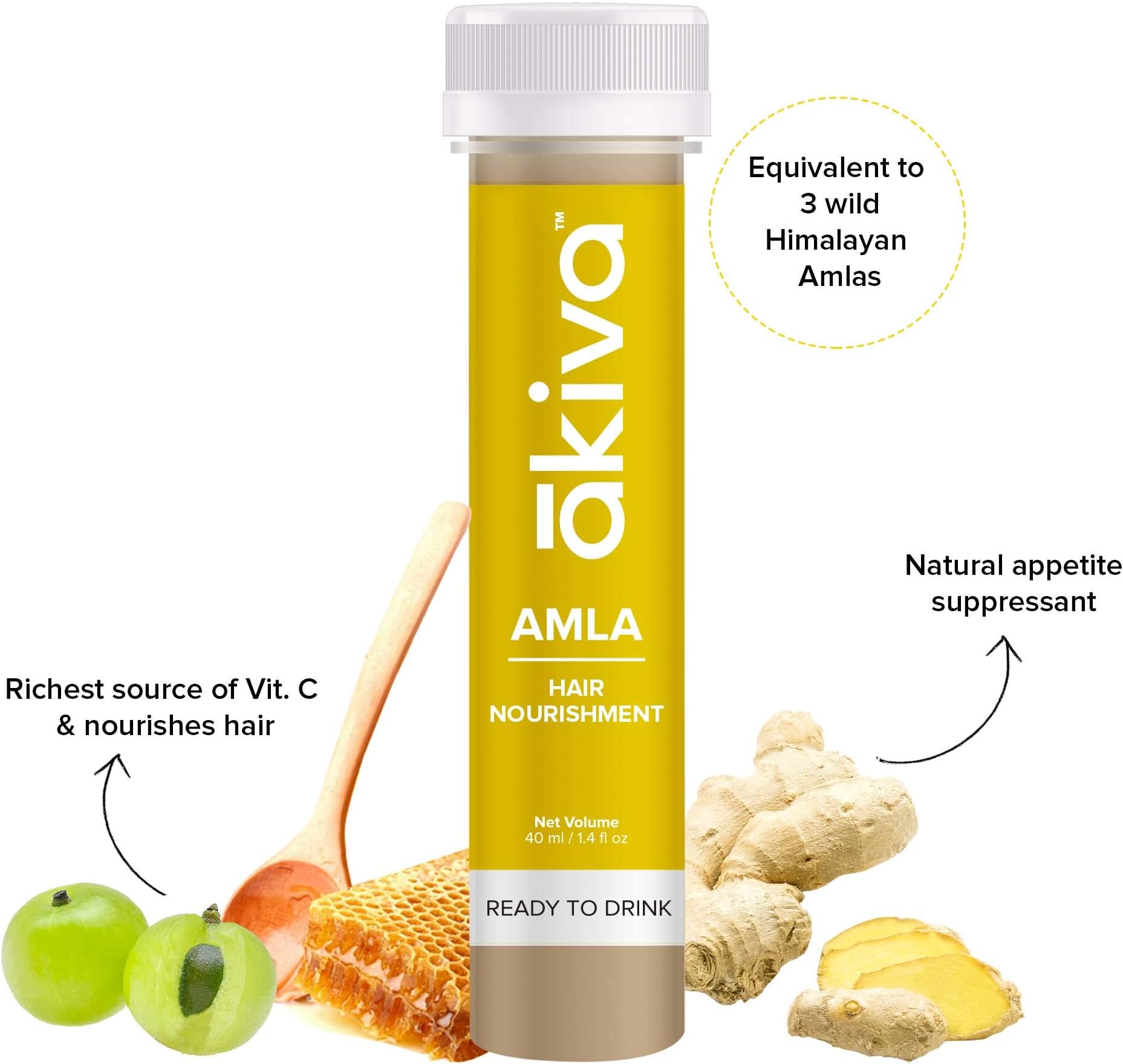 Akiva Love Juices Amla Vitamin C Ready to Drink Ayurvedic Juice, 6 X 40 ml