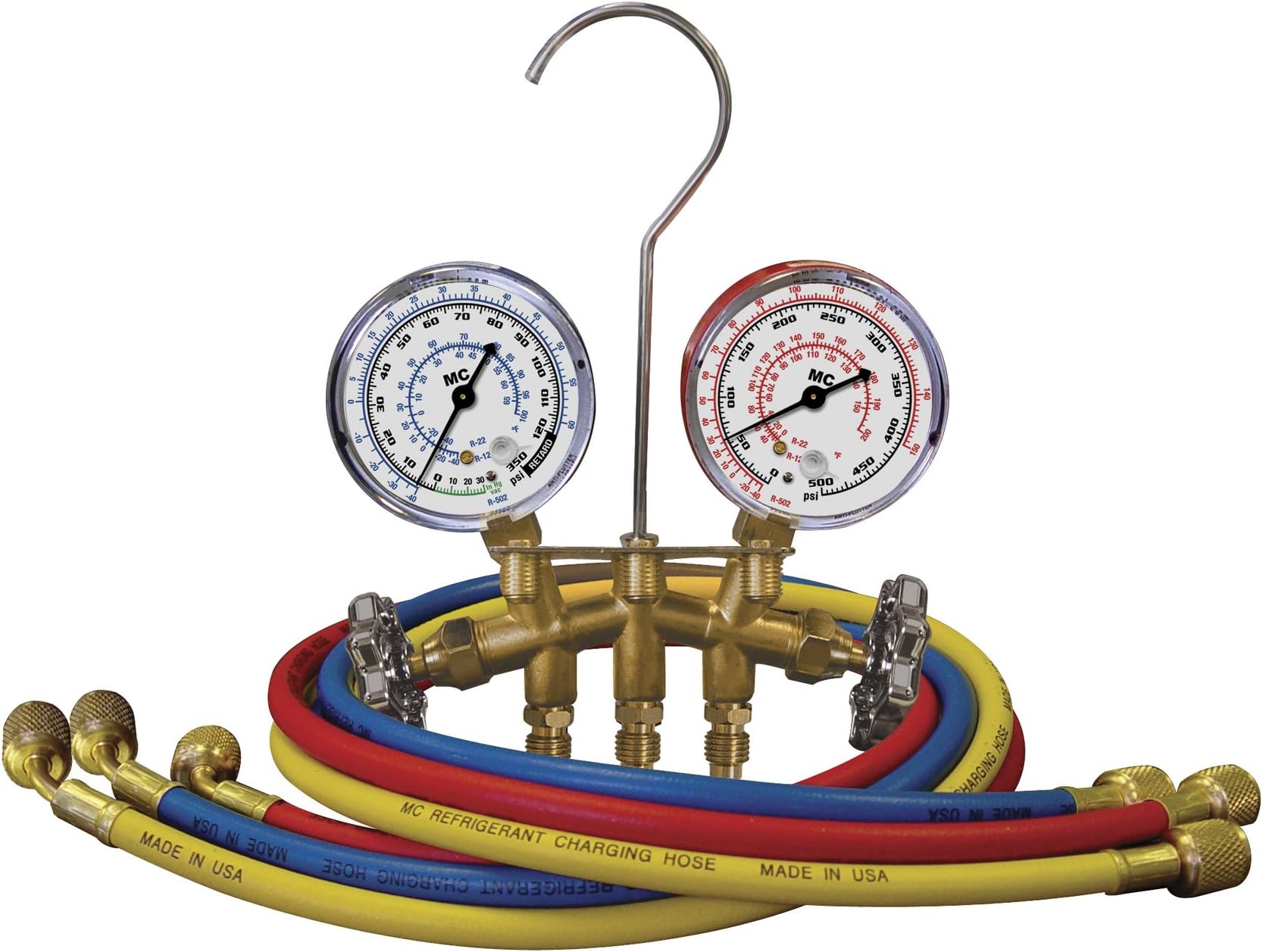 Mastercool(33661 Brass HVAC Gauge Set for R12/R22/R502 Refrigerant